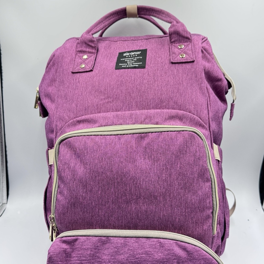 Baby Bag Maternity Diaper Bag Mummy Nappy Backpack With Pouch XL Qimiao Purple